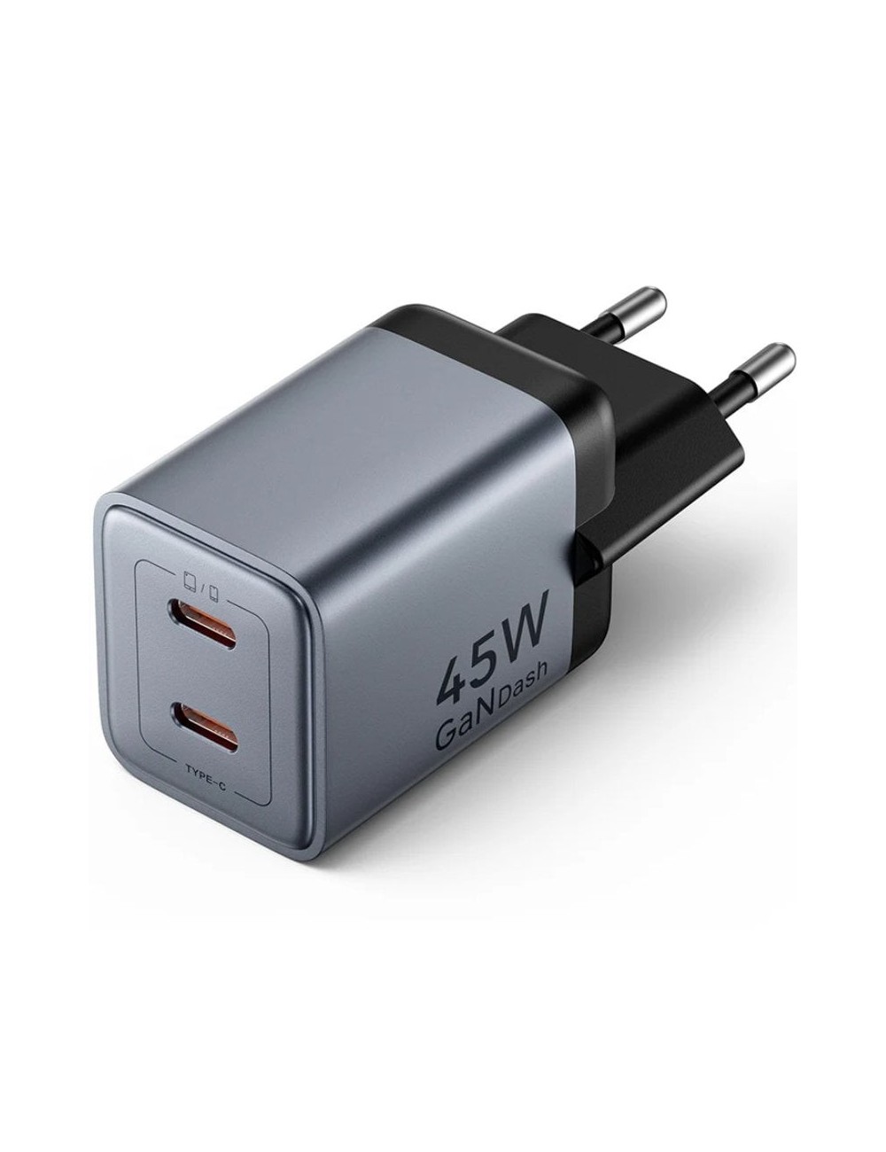 Cargador de Pared GaN Vention FCDH0-EU/ 2xUSB Tipo-C/ 45W