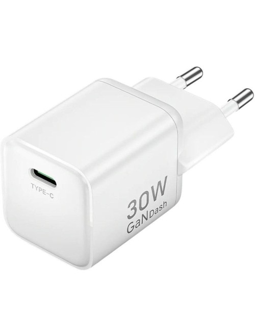 Cargador de Pared GaN Vention FCIW0-EU/ 1xUSB Tipo-C/ 30W