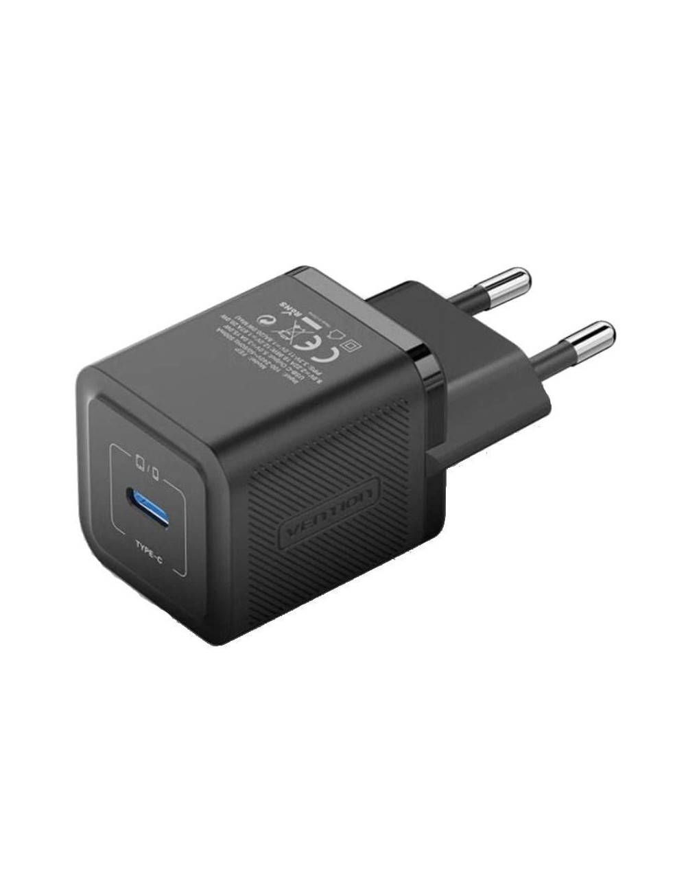 Cargador de Pared GaN Vention FEPB0-EU/ 1xUSB Tipo-C/ 20W