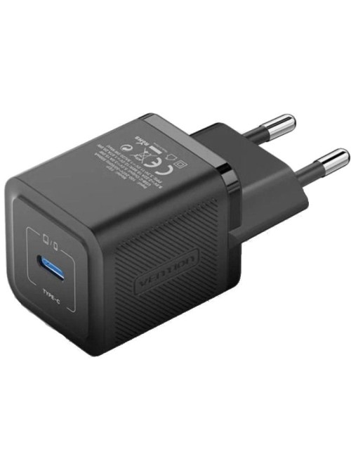 Cargador de Pared GaN Vention FEPB0-EU/ 1xUSB Tipo-C/ 20W
