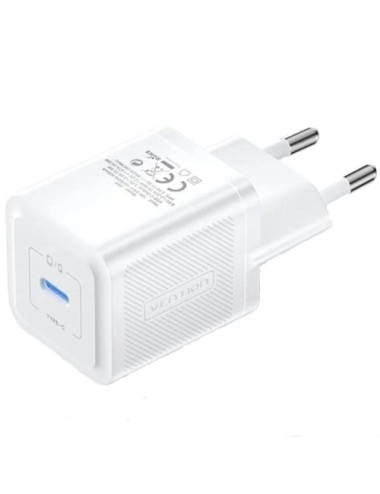 Cargador de Pared GaN Vention FEPW0-EU/ 1xUSB Tipo-C/ 20W