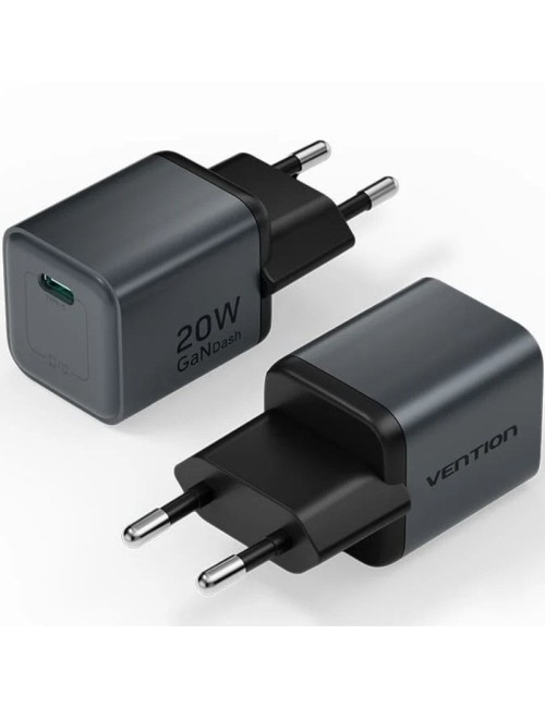 Cargador de Pared GaN Vention FEVH0-EU/ 1xUSB Tipo-C/ 20W