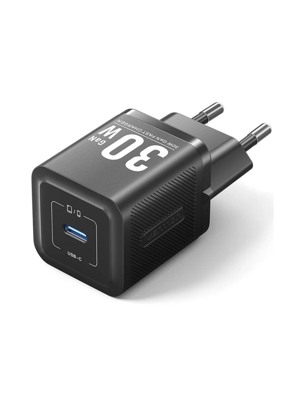 Cargador de Pared GaN Vention FEZB0-EU/ 1xUSB Tipo-C/ 30W