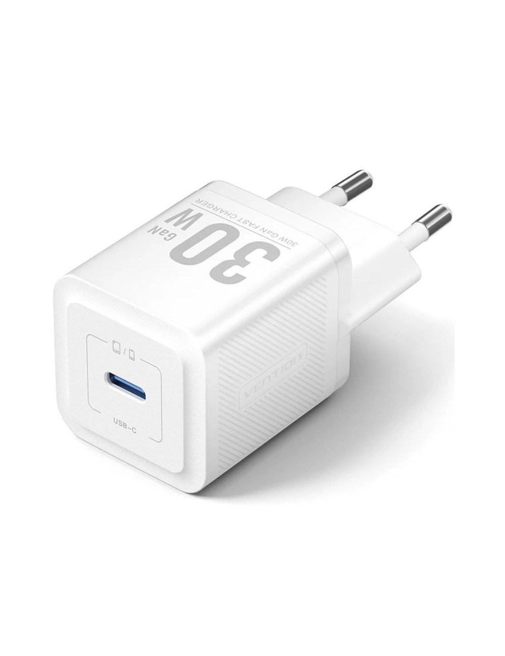 Cargador de Pared GaN Vention FEZW0-EU/ 1xUSB Tipo-C/ 30W