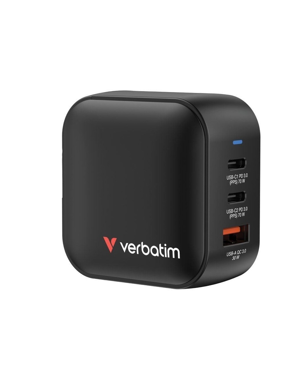 Cargador de Pared Universal GaN para Viaje Verbatim Mini GaN Wall Charger/ 2xUSB Tipo-C/ 1xUSB/ 70W