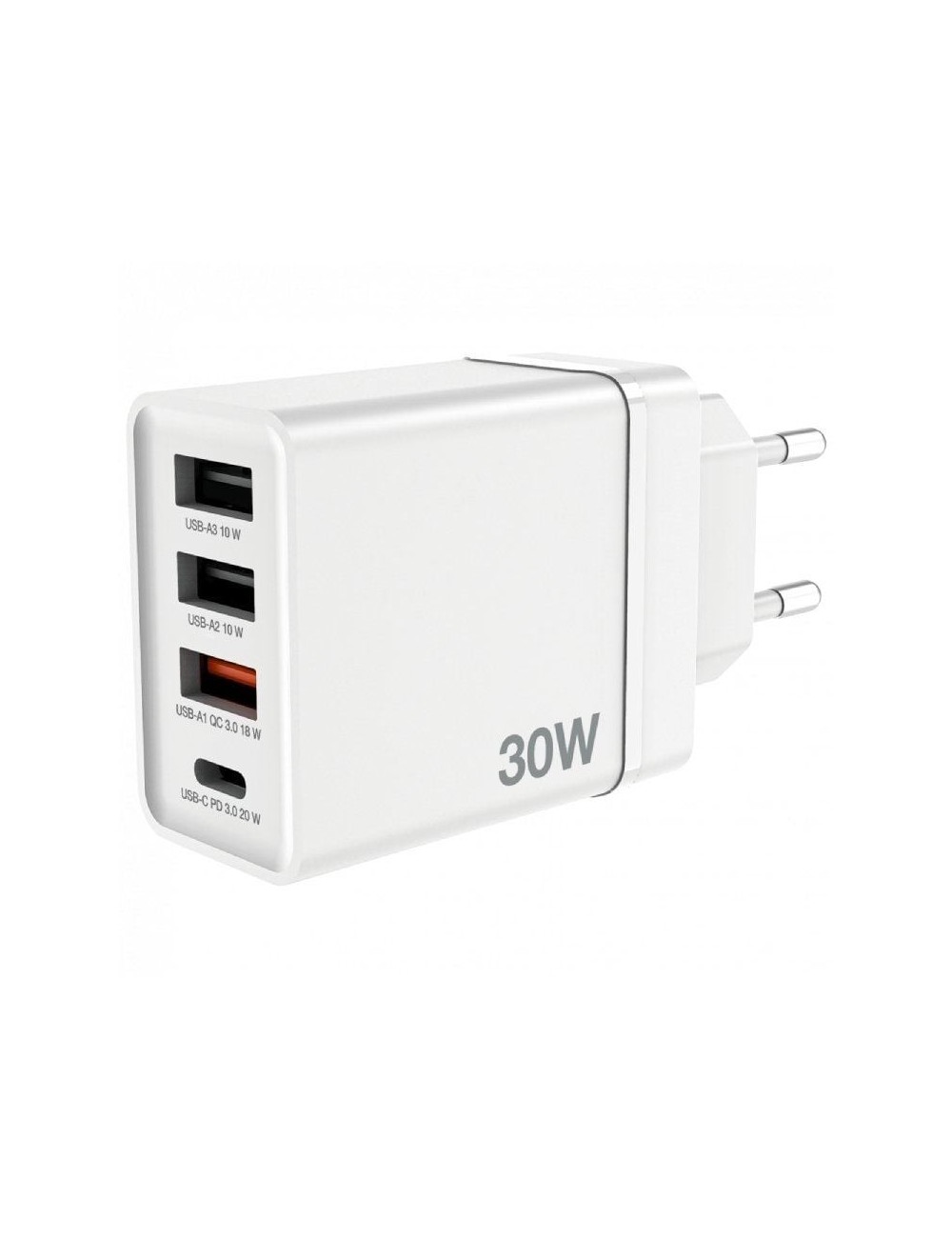 Cargador de Pared GaN Verbatim CHR-30EU2/ 1xUSB Tipo-C/ 3xUSB/ 30W