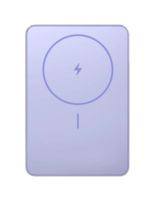 Powerbank 5000mAh Xiaomi Super Slim Magnetic Power Bank 5000/ Wireless/ Púrpura/ Incluye Cable USB Tipo-C