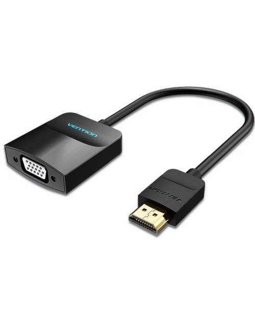 Conversor Vention 42444/ HDMI Macho - VGA Hembra/ Jack 3.5 Hembra/ 15cm/ Negro