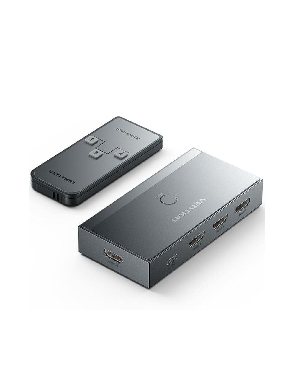 Switch Conmutador 8K HDMI 2.1 Vention AKRH0 HDMI Hembra/ 3x HDMI Hembra/ 1x USB Tipo-C DP