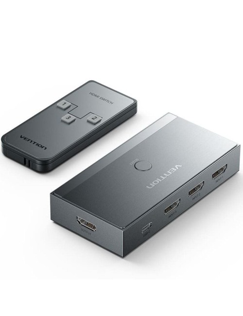 Switch Conmutador 8K HDMI 2.1 Vention AKRH0 HDMI Hembra/ 3x HDMI Hembra/ 1x USB Tipo-C DP