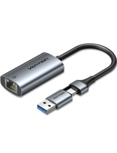 Adaptador USB/USB Tipo-C - RJ45 Vention CFQHB/ 1000Mbps