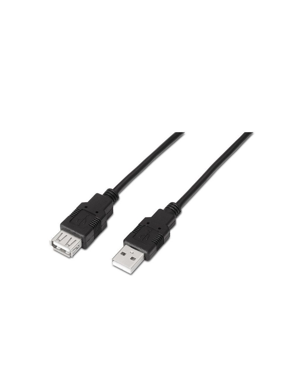 Cable Alargador USB 2.0 Aisens A101-0015/ USB Macho - USB Hembra/ Hasta 2.5W/ 60Mbps/ 1m/ Negro