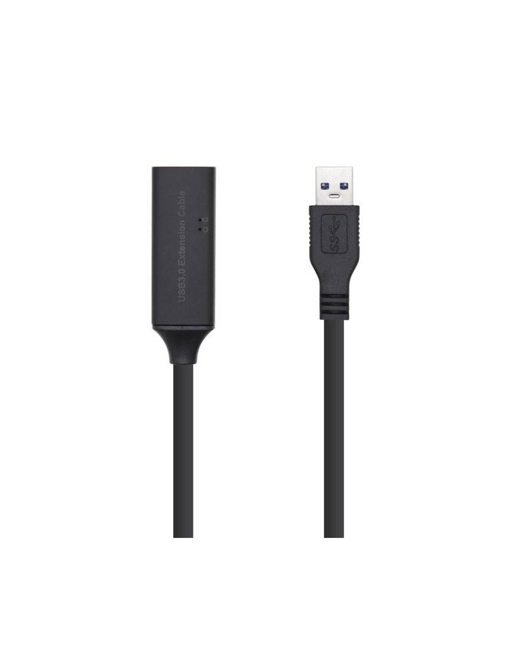 Cable Alargador USB 3.0 con Amplificador Aisens A105-0407/ USB Macho - USB Hembra/ Hasta 9W/ 625Mbps/ 5m/ Negro