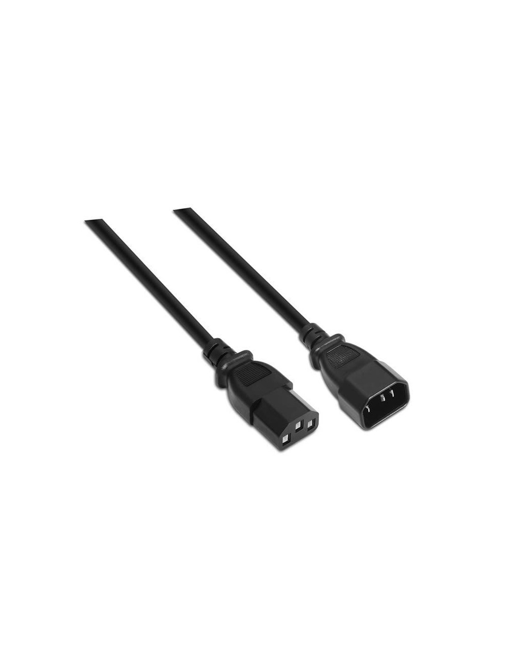 Cable Alargador de Alimentación CPU Aisens A132-0171/ IEC C13 Hembra - IEC C14 Macho/ Hasta 1500W/ 1.5m/ Negro