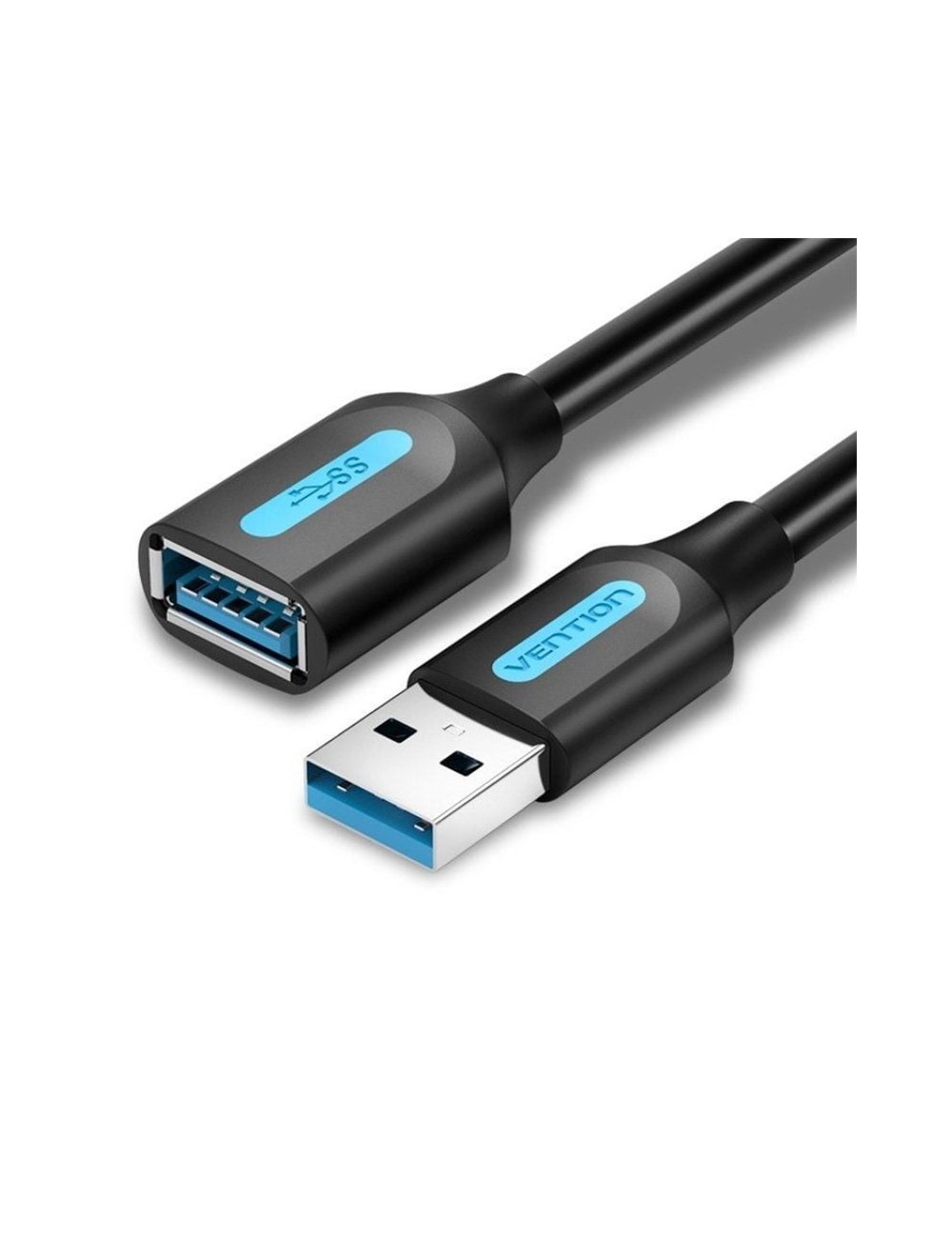 Cable Alargador USB 3.0 Vention CBHBH/ USB Macho - USB Hembra/ 5Gbps/ 2m/ Negro