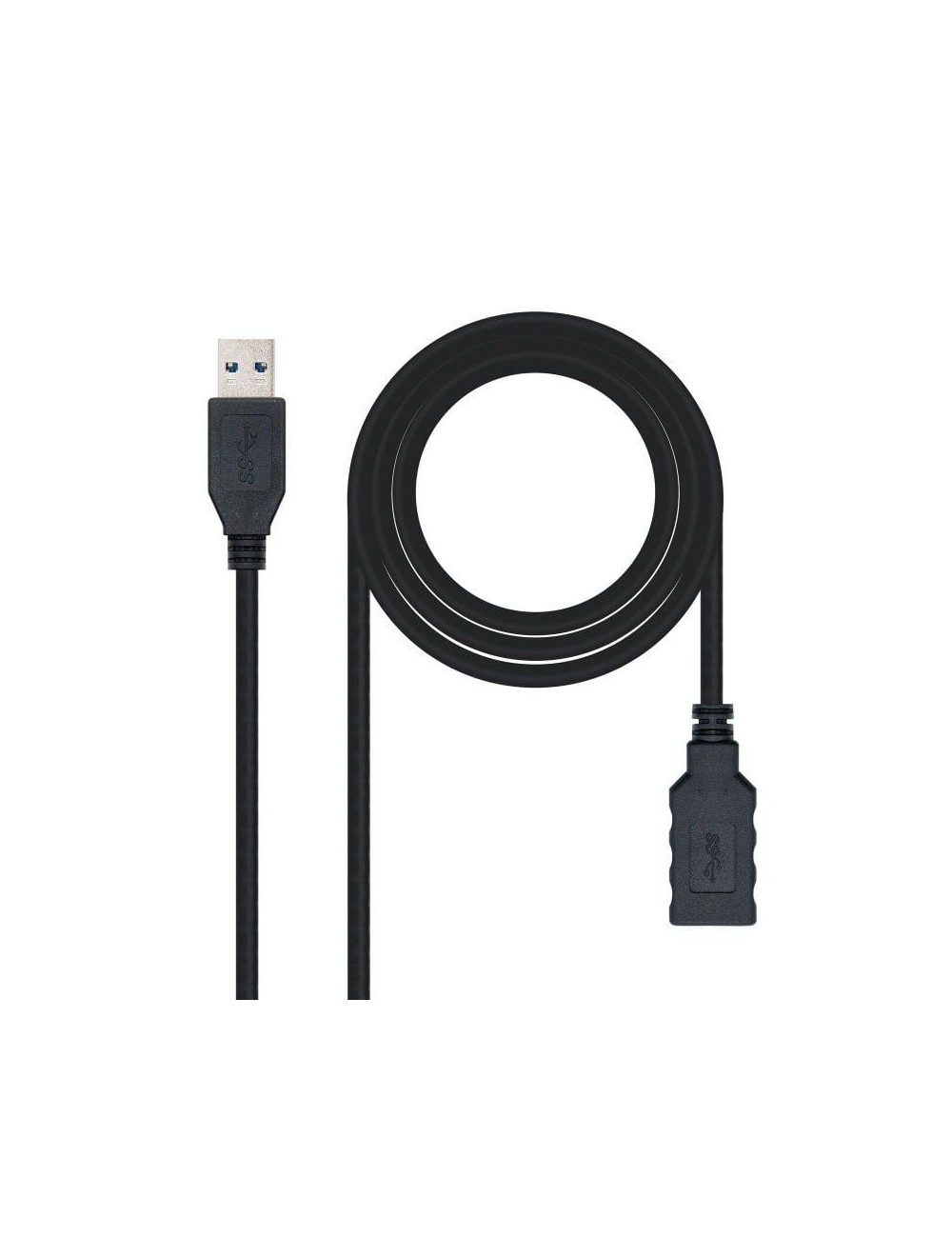 Cable Alargador USB 3.0 Nanocable 10.01.0903-BK/ USB Macho - / USB Hembra/ 3m/ Negro