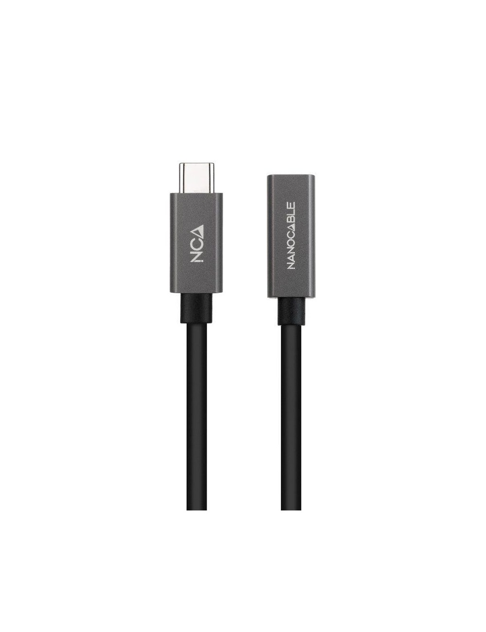 Cable Alargador USB 3.2 Nanocable 10.01.4400/ USB Tipo-C Macho - USB Tipo-C Hembra/ 50cm/ Negro