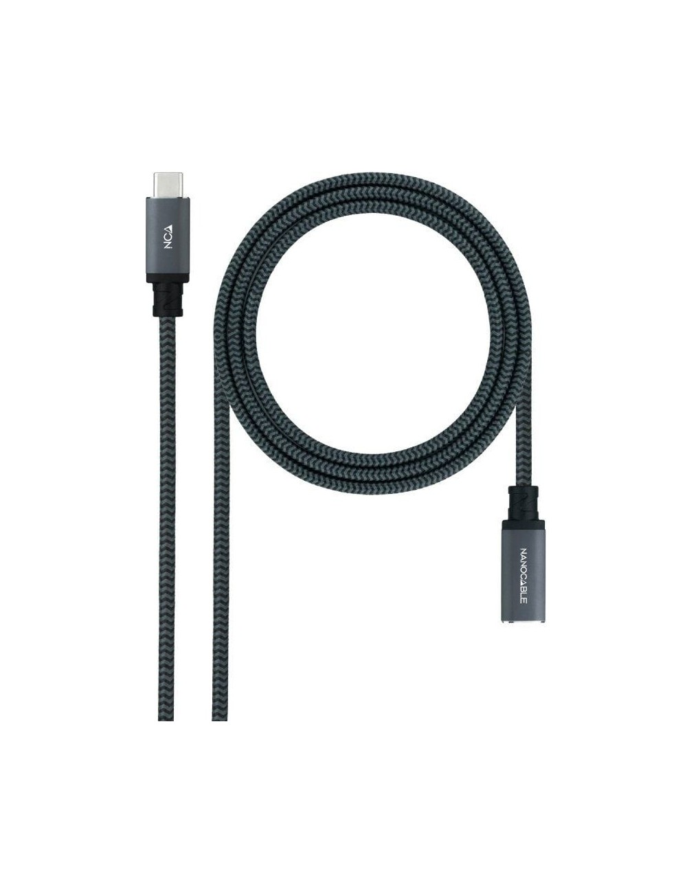 Cable Alargador USB Tipo-C 3.2 Nanocable 10.01.4501-L150-COMB/ USB Tipo-C Macho - USB Tipo-C Hembra/ 1.5m/ Negro