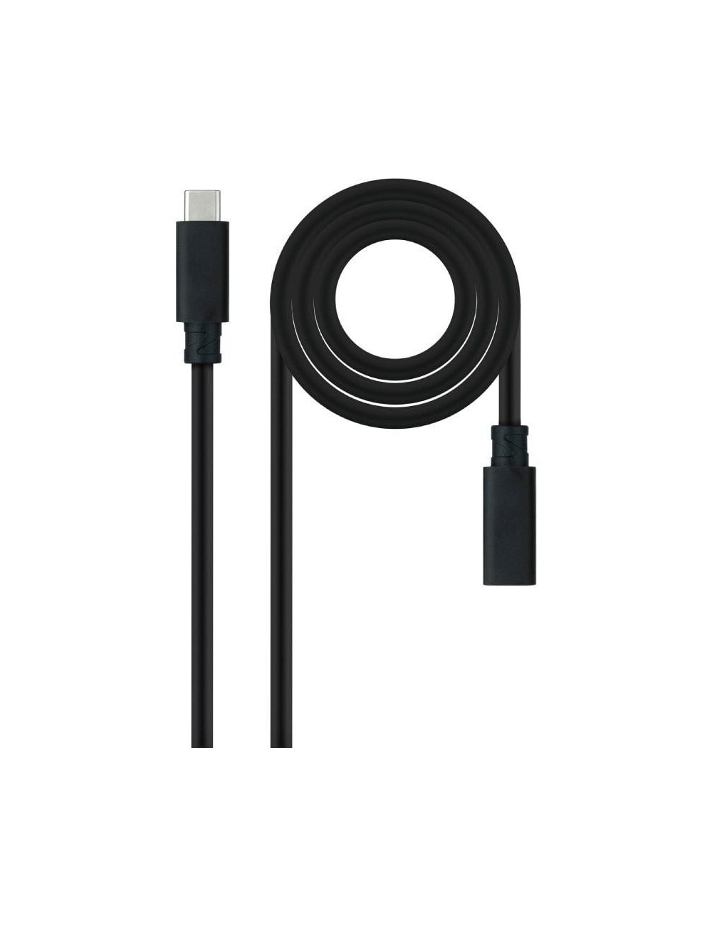 Cable Alargador USB Tipo-C 3.2 Nanocable 10.01.4502/ USB Tipo-C Macho - USB Tipo-C Hembra/ 2m/ Negro