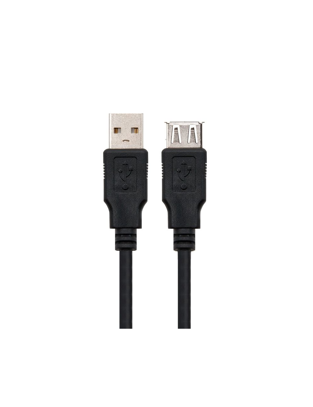 Cable Alargador USB Nanocable 10.01.0204-BK/ USB Macho - USB Hembra/ 3m/ Negro