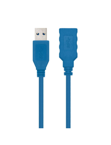 Cable Alargador USB 3.0 Nanocable 10.01.0902-BL/ USB Macho - USB Hembra/ 2m/ Azul
