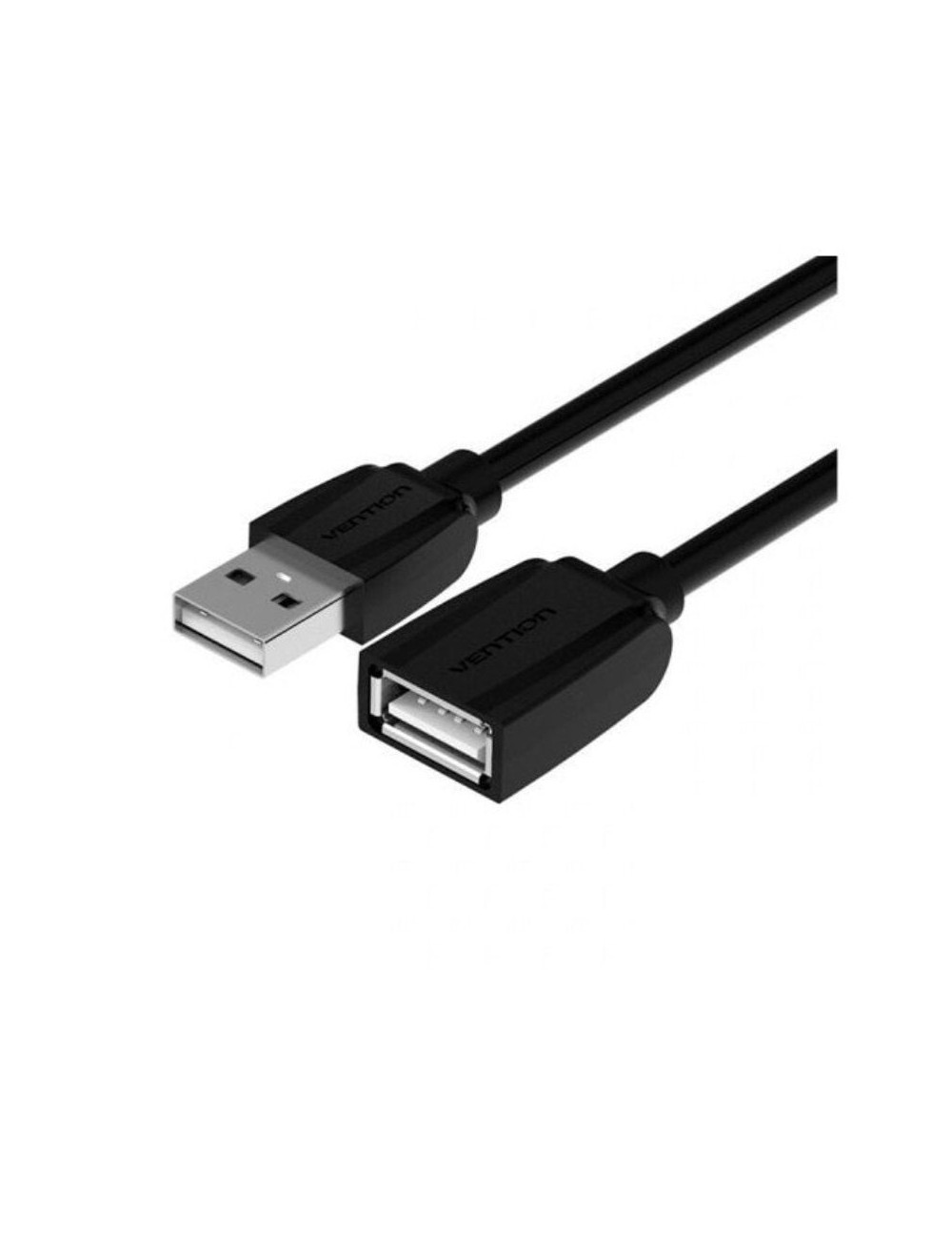 Cable Alargador USB 2.0 Vention VAS-A44-B200/ USB Macho - USB Hembra/ 480Mbps/ 2m/ Negro