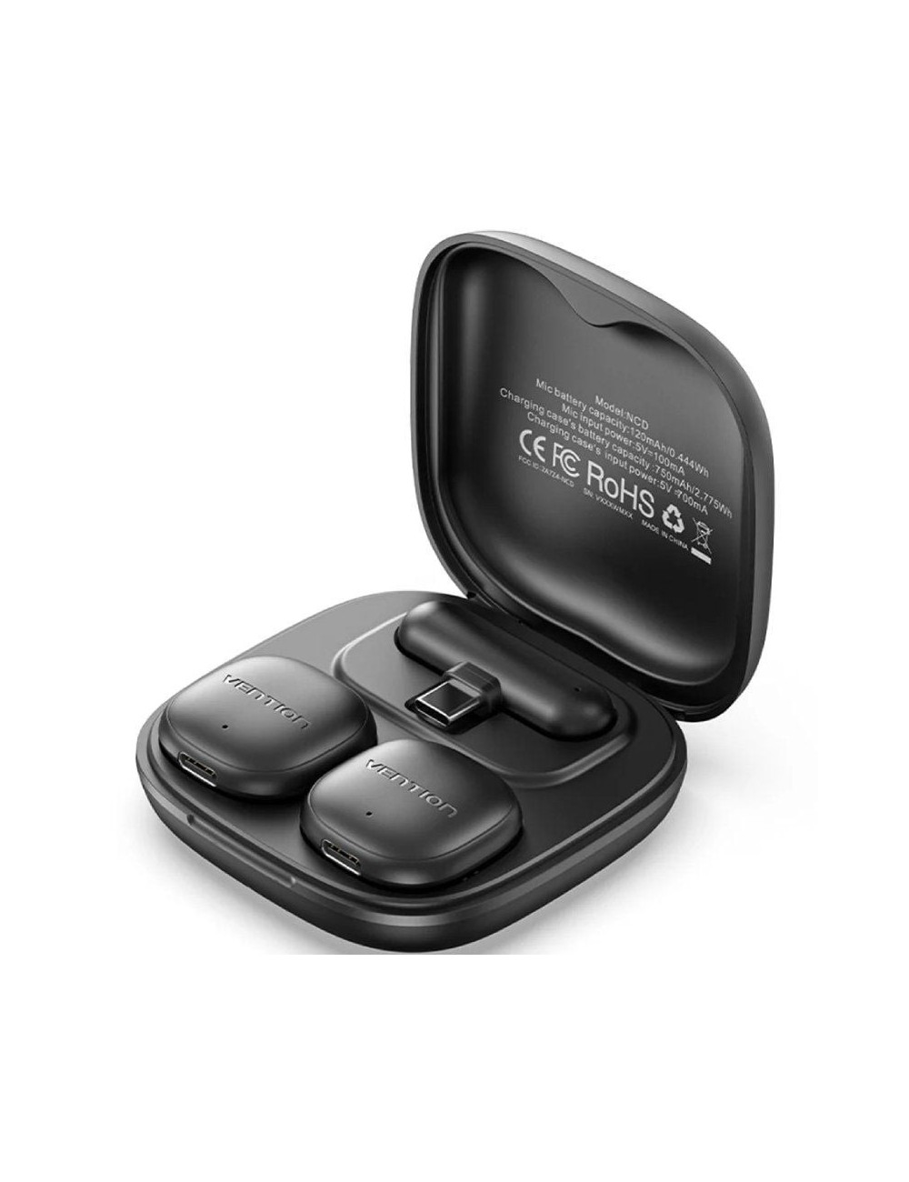 Micrófono Inalámbrico con Clip Vention Lavalier NCDB0/ USB Tipo-C/ Lightning/ Incluye Receptor/ 2 unidades