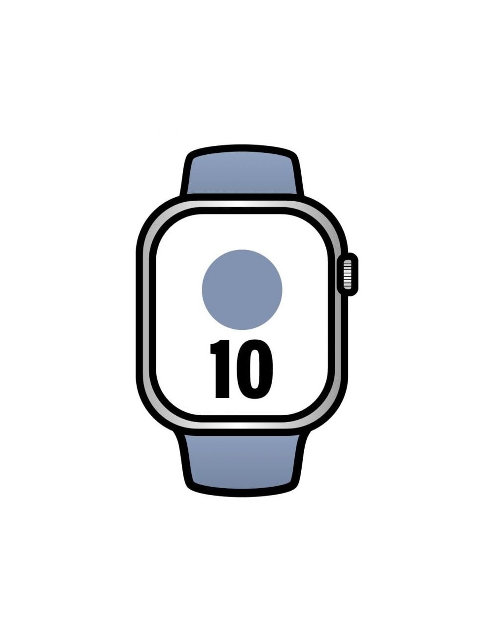 Apple Watch Series 10/ GPS/ Cellular/ 42mm/ Caja de Aluminio / Correa Deportiva Azul Denim S/M