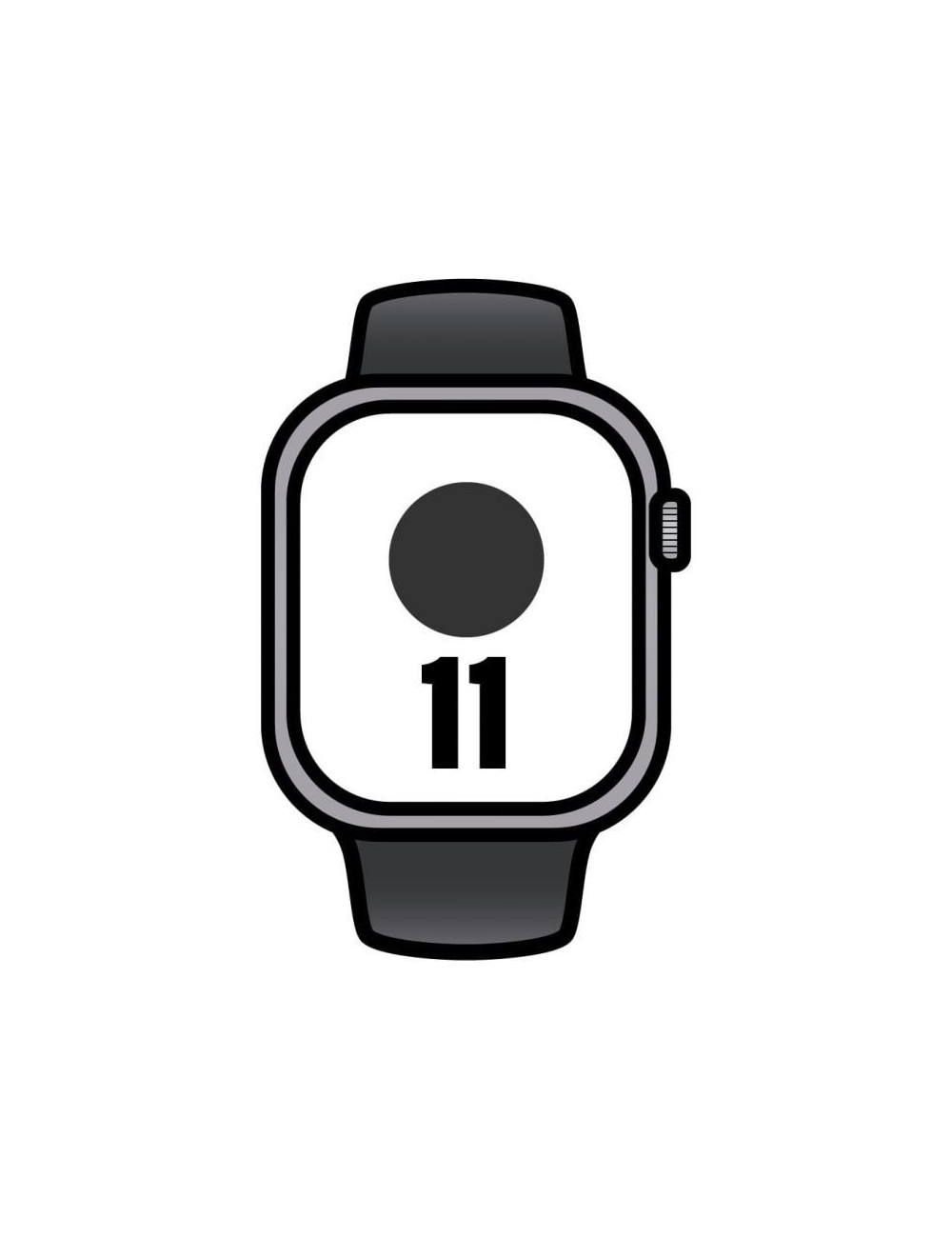 Apple Watch Series 11/ GPS/ 42mm/ Gris Espacial/ Correa Deportiva Negra (S/M)