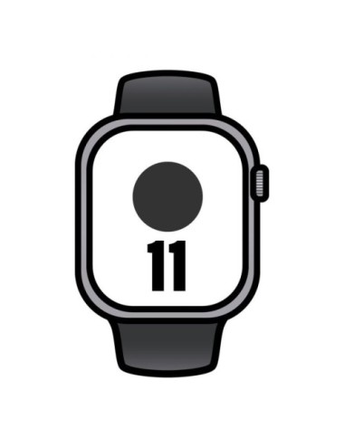 Apple Watch Series 11/ GPS/ 42mm/ Gris espacial/ Correa Deportiva Negra (M/L)