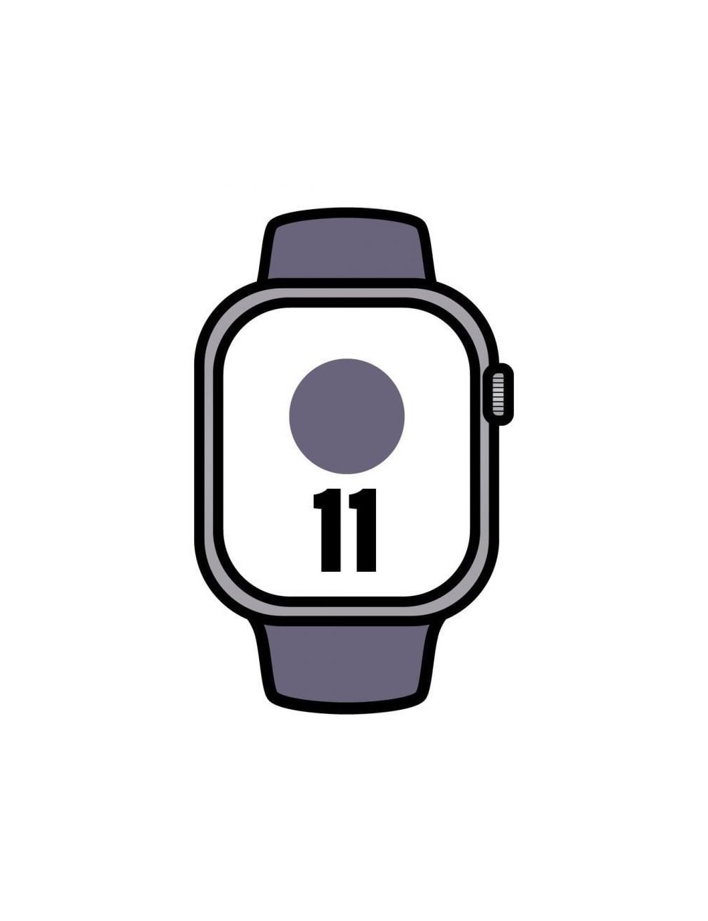 Apple Watch Series 11/ GPS/ 42mm/ Plata/ Correa Deportiva Niebla Lila (S/M)