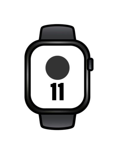 Apple Watch Series 11/ GPS/ 46mm/ Negro Azabache/ Correa Deportiva Negra (S/M)