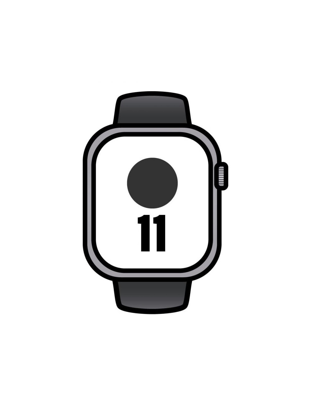 Apple Watch Series 11/ GPS/ 46mm/ Gris Espacial/ Correa Deportiva Negra (M/L)