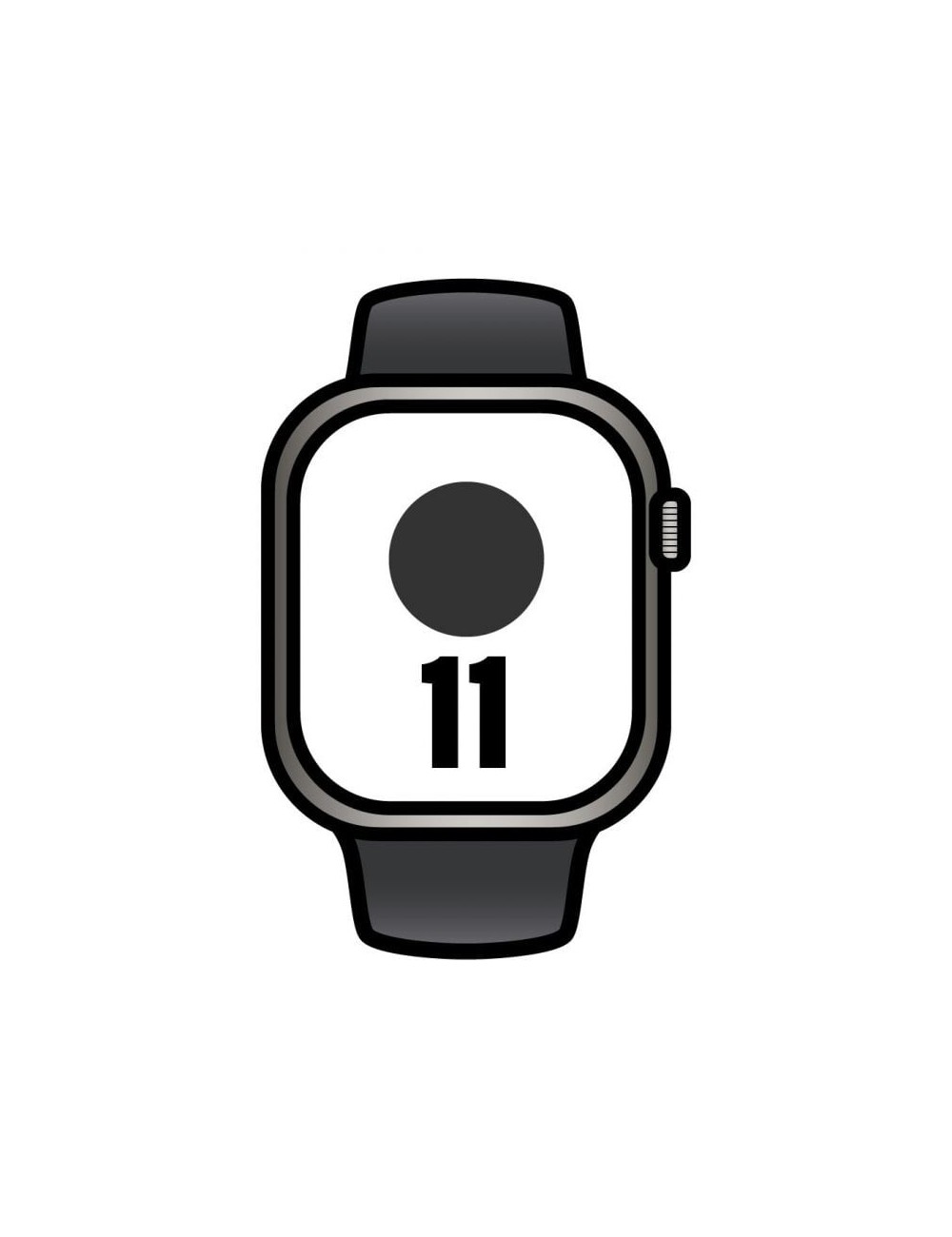 Apple Watch Series 11/ GPS/ Cellular/ 42mm/ Titanio Natural/ Correa Deportiva Negra (M/L)