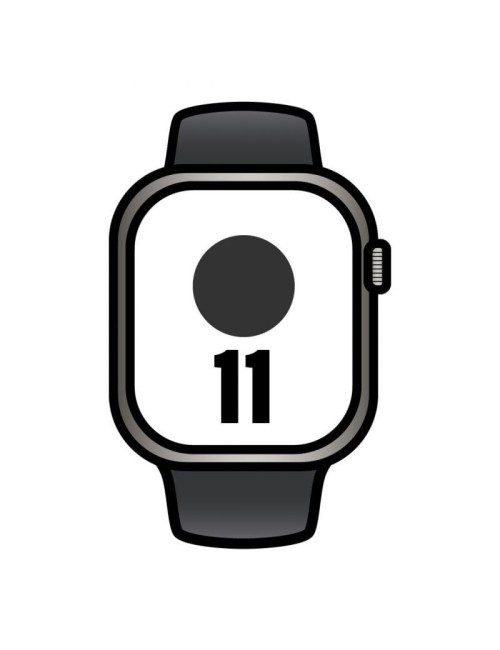 Apple Watch Series 11/ GPS/ Cellular/ 42mm/ Titanio Natural/ Correa Deportiva Negra (M/L)