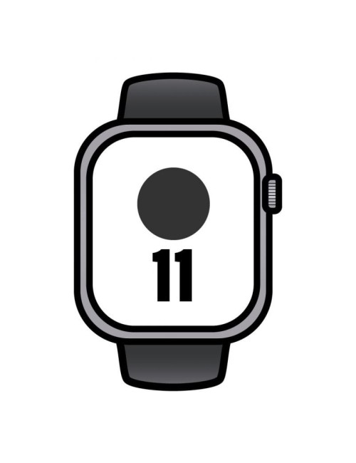 Apple Watch Series 11/ GPS/ Cellular/ 46mm/ Aluminio Gris Espacial/ Correa Deportiva Negra M/L
