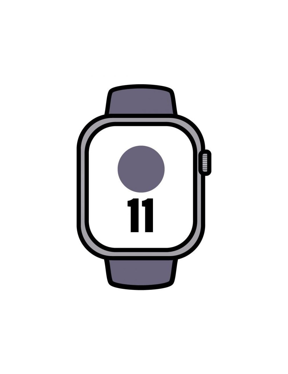 Apple Watch Series 11/ GPS/ Cellular/ 46mm/ Aluminio Plata/ Correa Deportiva Niebla Lila S/M