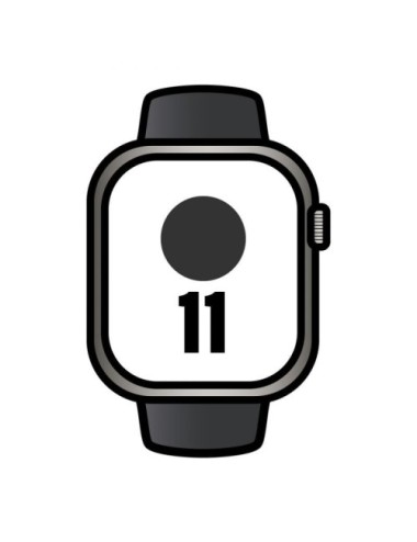Apple Watch Series 11/ GPS/ Cellular/ 46mm/ Titanio Negro Pizarra/ Correa Deportiva Negra S/M