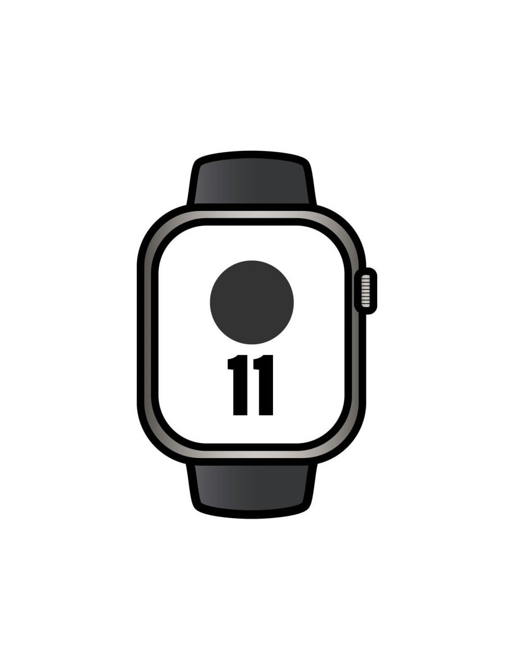Apple Watch Series 11/ GPS/ Cellular/ 46mm/ Titanio Negro Pizarra/ Correa Deportiva Negra S/M