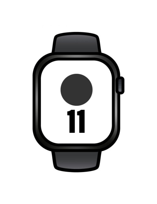 Apple Watch Series 11/ GPS/ Cellular/ 46mm/ Titanio Negro Pizarra/ Correa Deportiva Negro Pizarra (M/L)