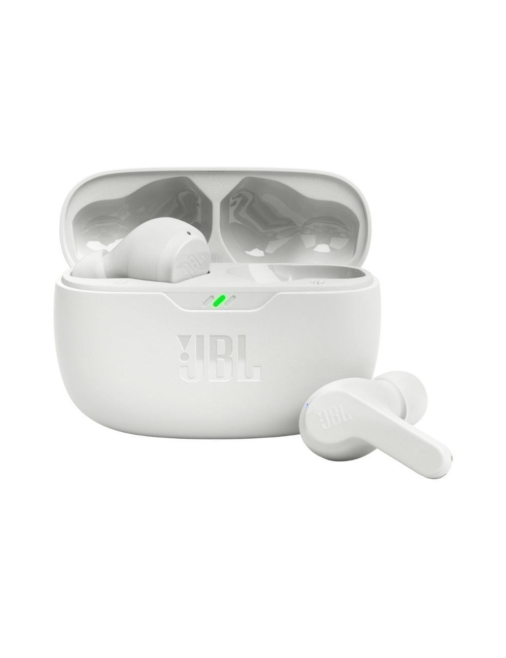 Auriculares Bluetooth JBL Wave Beam con estuche de carga/ Autonomía 8h/ Blanco
