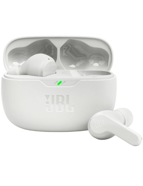Auriculares Bluetooth JBL Wave Beam con estuche de carga/ Autonomía 8h/ Blanco