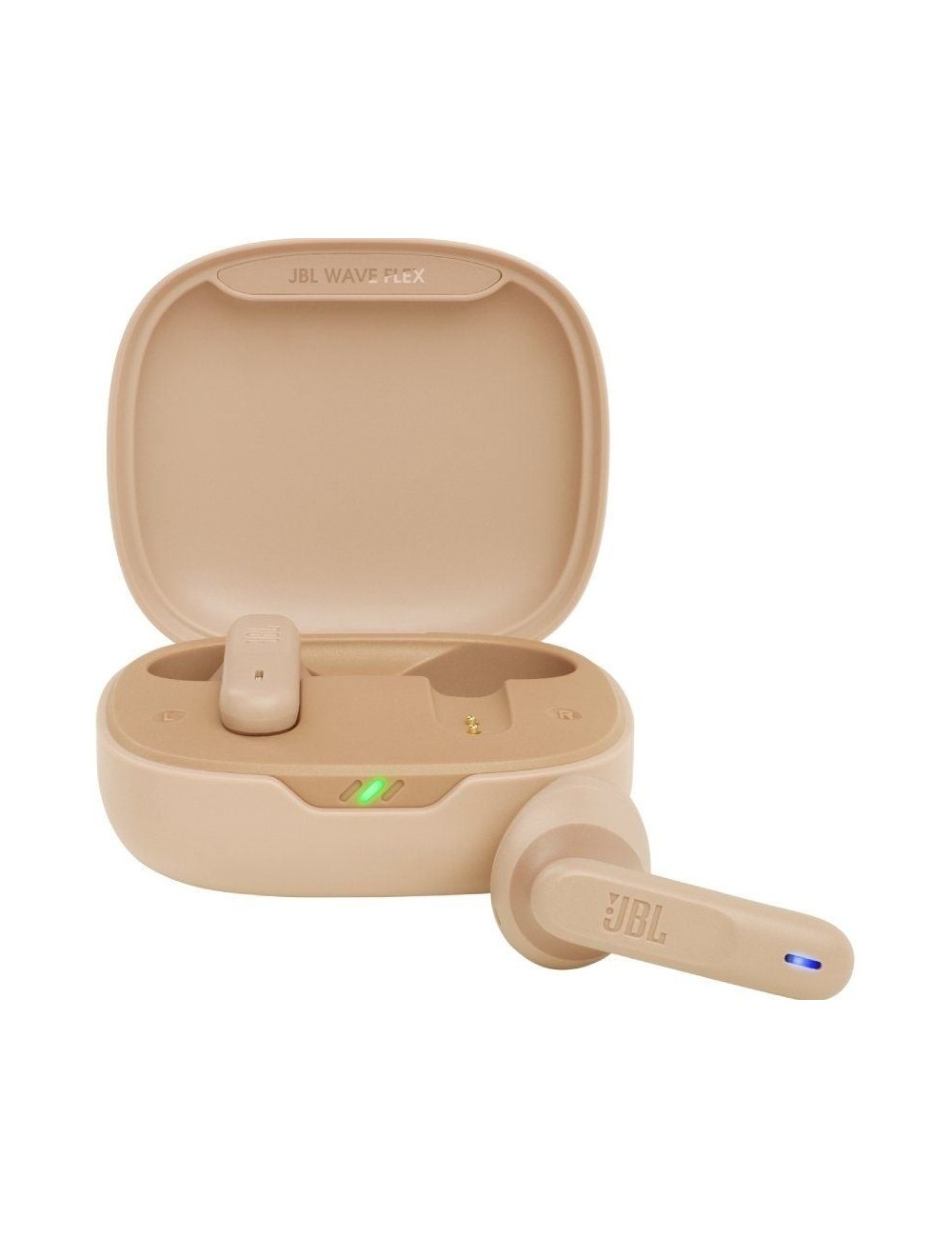 Auriculares Bluetooth JBL Wave Flex con estuche de carga/ Autonomía 8h/ Beige