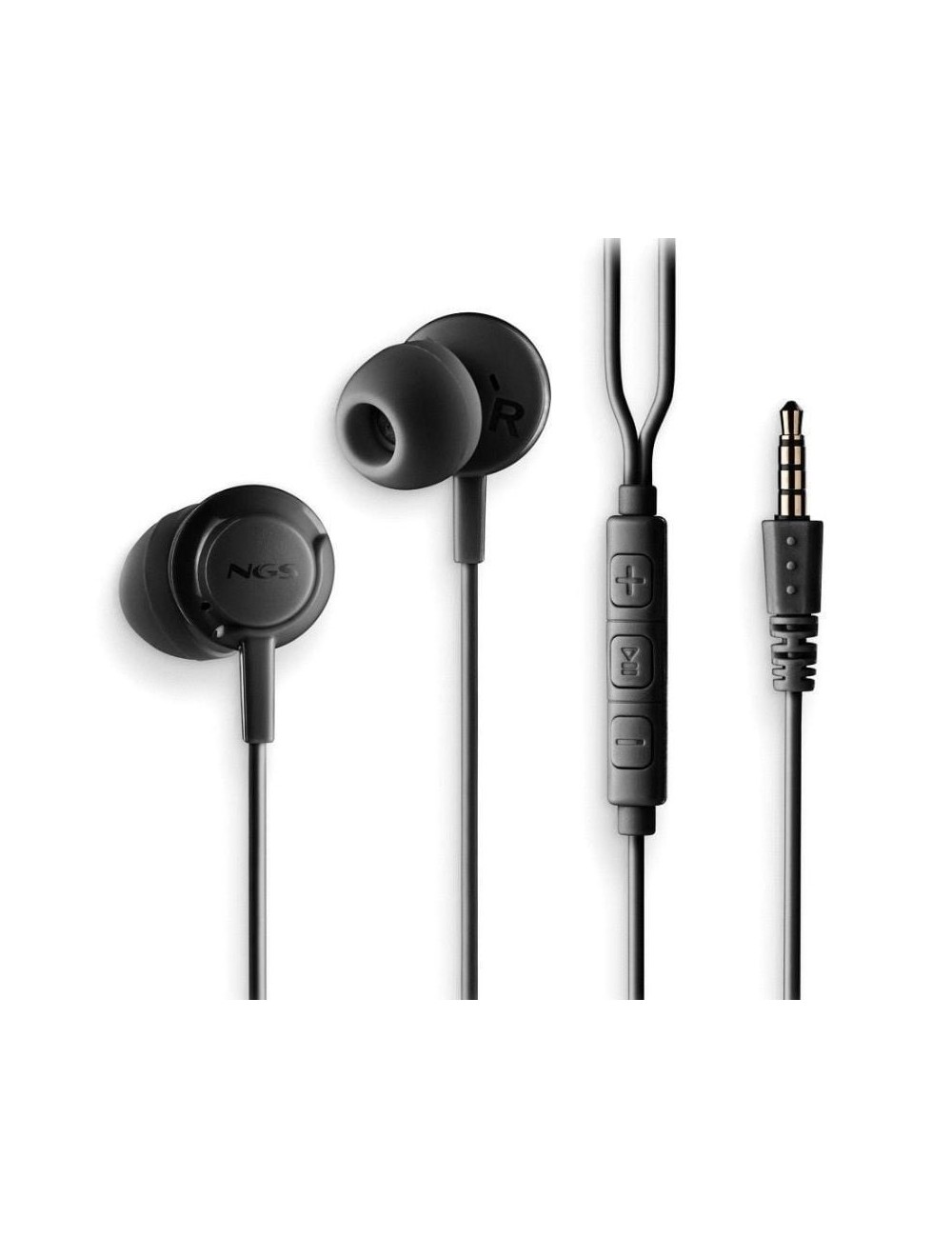 Auriculares Intrauditivos NGS Cross Drift/ con Micrófono/ Jack 3.5/ Negros