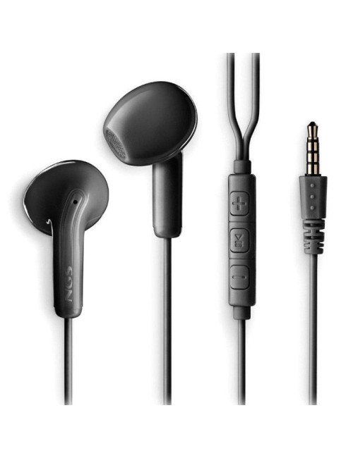 Auriculares Intrauditivos NGS Cross Flip/ con Micrófono/ Jack 3.5/ Negros