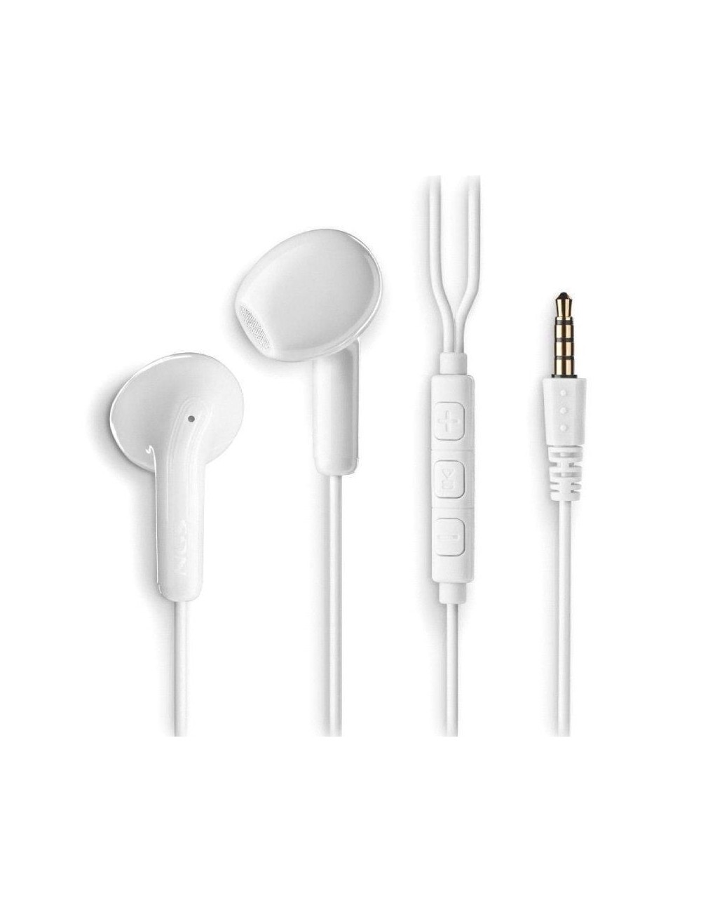 Auriculares Intrauditivos NGS Cross Flip/ con Micrófono/ Jack 3.5/ Blancos