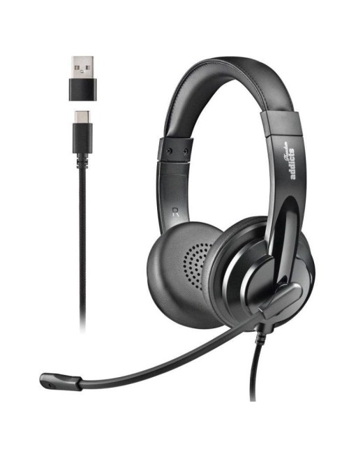 Auriculares NGS VOX605 USB-C/ con Micrófono/ USB Tipo-C/ Negros