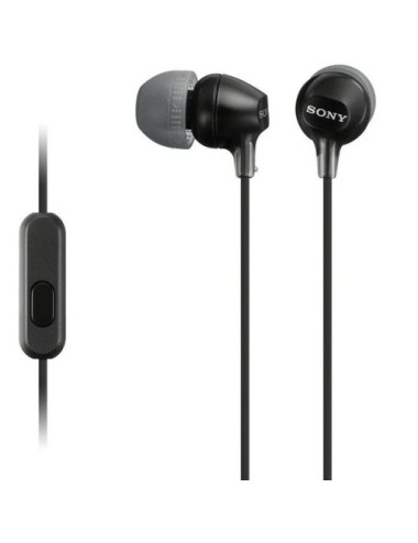 Auriculares Intrauditivos Sony MDR-EX15AP/ con Micrófono/ Jack 3.5/ Negros