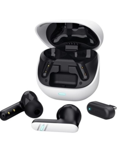 Auriculares Bluetooth Trust GXT 409 Oxxie 25478 con estuche de carga/ Autonomía 7h/ Blanco y Negro