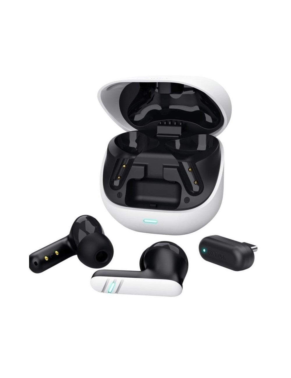 Auriculares Bluetooth Trust GXT 409 Oxxie 25478 con estuche de carga/ Autonomía 7h/ Blanco y Negro